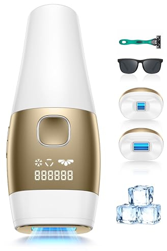21J IPL Geräte Haarentfernung Laser mit Kühlfunktion und 999.900 Blitzen, Schmerzfreier Haarentfernungsgerät mit 2 Modi für Gesicht, Achseln, Bikinizone und Ganzkörper-Haarentfernung