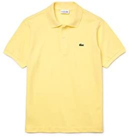 Lacoste Herren Polo-Shirt Kurzarm L1212, Männer Polo-Hemd,2 Knopf,Regular Fit,Gelb,9