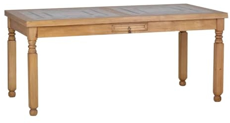 MiaMöbel Esstisch Mexico Möbel 90x90 cm Landhausstil Massivholz Pinie Honig
