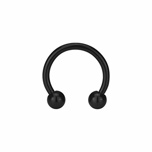 eeddoo Piercing Hufeisen Bunt Transparent Acryl Schwarz 8 mm