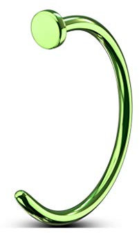 Coolbodyart Piercing de Nez Boucle Septum Perçing Nez Acier INOX Acier Chirurgical Titan Couverts en Violet Bleu Vert Noir Longueur: 8mm/10mm épaisseur: 0,6-1mm CBANOCPT - Vert 0,8 mm épaisseur, Vert