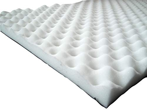 lulushop Noppenschaumstoff Zuschnitt (ca.100 x 50) Akustik Schaumstoff Akustikschaumstoff Dämmung Platten (100x50x 2cm, Weiß)