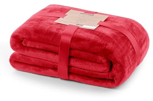 DecoKing Kuscheldecke 160x210 cm rot Decke Microfaser Tagesdecke Fleece weich sanft kuschelig red Mic