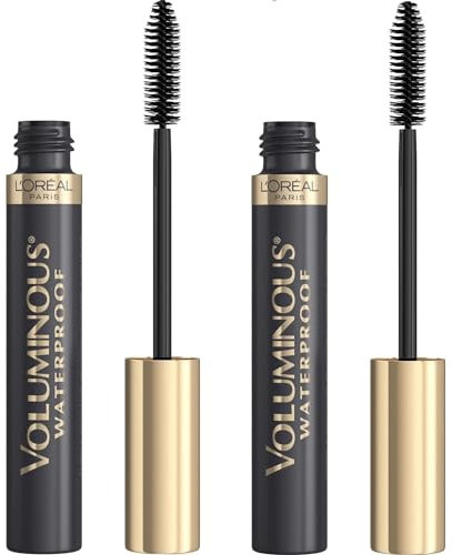 L’Oreal Paris Makeup Voluminous Original Volume Building Waterproof Mascara, Black Brown, 2 Pack