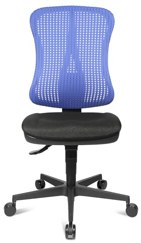 TOPSTAR | Bürodrehstuhl | Muldensitz | Netz-Rückenlehne | Muldensitz, ohne Armlehnen, Sitz schwarz, Netz-Rücken blau