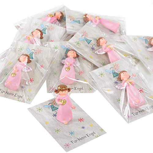 Logbuch-Verlag 10 kleine Engel Figuren Schutzengel rosa Mädchen Geschenke Weihnachten Freundin 5 cm