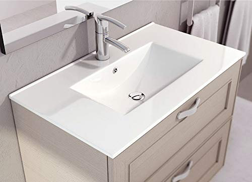 DUCHA.ES LAVABO ENCASTRADO PARA MUEBLE DE CERÁMICA DE 1 SENO 91X46