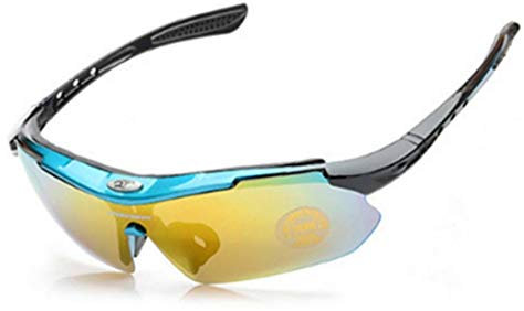 BRAVOLUNE Outdoor Radsport Brillen Sport Objektiv-Sport-Brillen Veränderbare Uv-schutzbrille Mit Blauen Rahmen 1setwindproof Sportbrillen Uv-Schutz