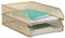 Blu Monaco Juego de 2 bandejas de Papel apilables Doradas para Escritorio, Bandeja de Metal de Dos Niveles, Bandeja apilable para Cartas, Bandeja de Entrada para Escritorio