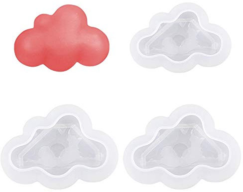 WANDIC 2 x 3D-Epoxidharz-Formen in Wolkenform, aus Silikon, handgefertigt, für Schmuck, Eiswürfel, Bastelarbeiten, Fondant, Dekoration und Seifenherstellung