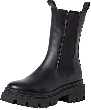 Tamaris Damen Stiefel, Frauen Klassische Stiefel,lose Einlage,Comfort Lining,winterschuhe,uebergangsstiefel,BLACK LEATHER,42 EU / 8 UK