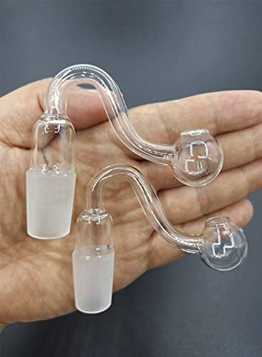 2pcs Glass Oil Burner Water Pipes Bong 18mm Male Thick Pyrex for Oil Rigs Glass Bongs Big Bowls for Smoking,Nicotine Free(18mm Male)