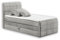 Stella Trading KUBA 2 Boxspringbett 100x200 mit Bettkasten, Schlamm - Bequemes Bett mit 7-Zonen-Federkern Matratze & Komfortschaum Topper - 103 x 113 x 220 cm (B/H/T)