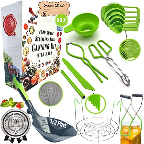 Supa Ant Rack Comprehensive Canning Kit (Bright Green) Einmachregal, Edelstahl und lebensmittelechte Kunststoff-Emaille, hellgrün