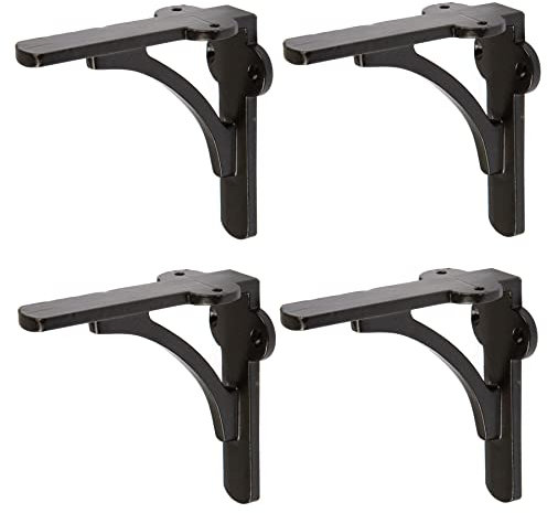Hammer and Tongs - Curved Iron Shelf Bracket - D100mm - Black - Pack of 4