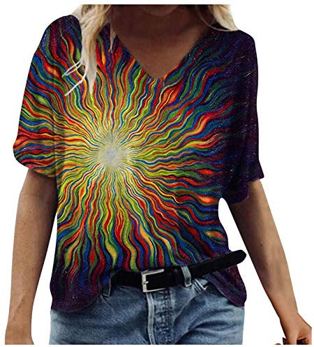 t Shirts Damen Frauen Casual Blusen Langarm Katze Druck O-Neck Hemd Bluse Große Größen Top Elegant Oberteil Longsleeve Freizeittop Tunika Hemdbluse Pullover Sweatshirts L