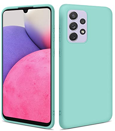 HSP Hülle für Samsung Galaxy A33 5G, Silikon Handyhülle, Dünn Case, Türkis | Kameraschutz, matt, passgenaue Aussparungen, erhöhte Ränder, Handy Schutzhülle, Silikonhülle, Phone Cover, Silicone