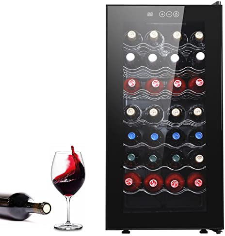 0℃ Outdoor Cave à Vin 32 Bouteilles, 78L, Réfrigérateur à Vin, Température Réglable Entre 12°C et 18°C, Cave de Service avec Panneau de Commande Tactile, Cave à Vin avec éclairage LED, Noir