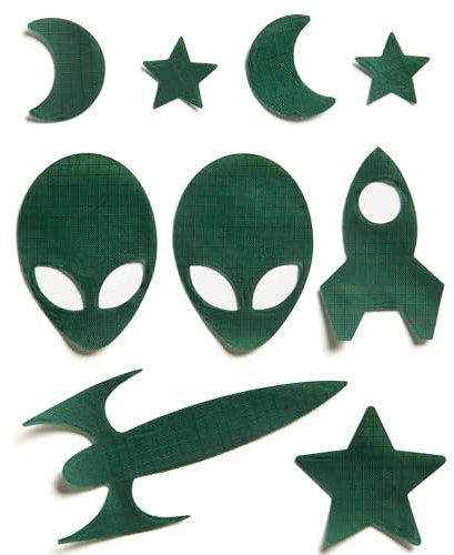 DJR Raum - Selbstklebende Reparaturflicken für Daunenjacken | Schnell und Einfach, Wasserfest, Reißfest, Vorgeschnitten | 9-teiliges Set für Schlafsäcke, Zelte und Outdoor-Ausrüstung (Flaschengrün)