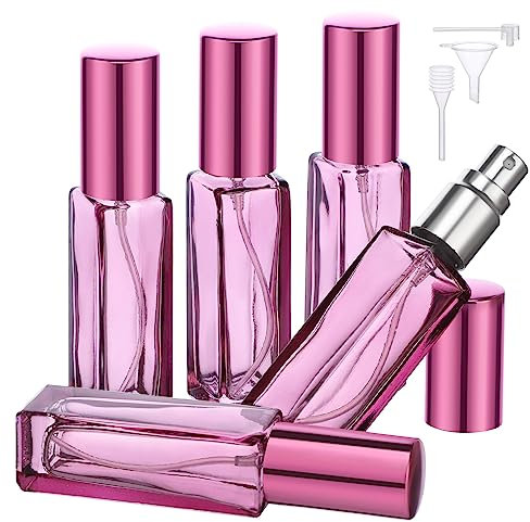 Segbeuaty Atomizador Perfume Recargable, Frasco Pequeño para Perfume, 5 Piezas Botella de Perfume Viaje 10ml, Spray de Perfume Portátil para Cita, Fiestas (Púrpura)