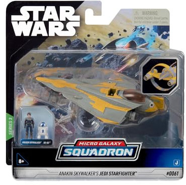 ZYZYZK Bizak Star Wars Micro Galaxy Squadron Anakin Skywalker's Jedi Starfighter - Véhicule de Classe Starfighter de 12 cm avec Figurines de 2,5 cm (62610039)