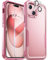 Diaclara für iPhone 15 Hülle, mit 9H Gehärtetem Glas Bildschirmschutz und Kameraobjektivschutz [Militärische Fallschutzklasse] Hochbelastbare, Stoßfeste Handyhülle, Rosa