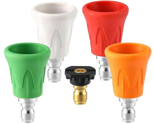 Qbkohphifm Pressure Washer Nozzle Guard High Power Washer Nozzle Tips with 1/4in Quick Connect 5PCS