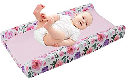 Ekakashop Materassino per fasciatoio, materasso, copertura per neonati, traspirante (solo rivestimento, imbottitura non inclusa), fiori rosa