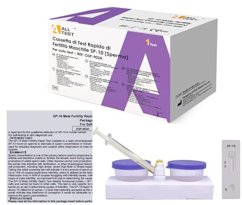 Medicinadellavoro.com - SP-10-Spermien-Fertilitätstest, Spermen-Selbsttest, zeigt normale oder niedrige Spermienanzahl in 5-10 Minuten, leicht zu lesen, (1 Test)