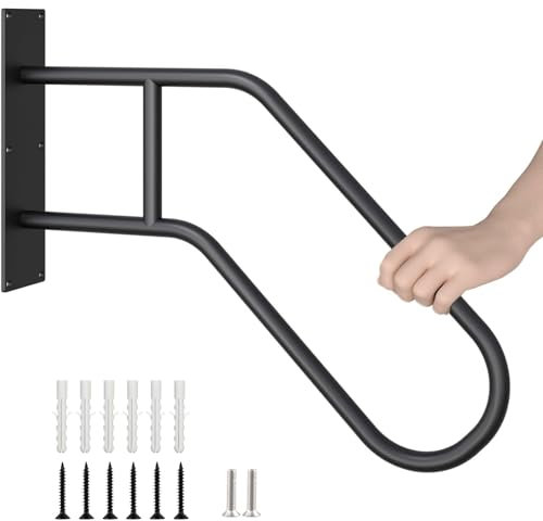 U-förmiger Handlauf Edelstahl, Wandhalterung Handlauf Treppe für 1 bis 3 Stufen, Edelstahl Treppengeländer für Garten, Garage, Veranda, Innen und Außen