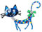 Wendalern Niedlich Strass Perle Katze Brosche Pin Blau Katze Kitty Emaille Brosche Antik Gemalt Katze Tier Reversnadel Kätzchen Cartoon Korsage Pin Abzeichen Zubehör Schmuck Für Frauen Und Mädchen