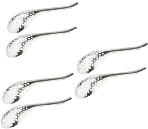 Alipis Sifone Barman 6 Pezzi Scolapasta Per Caviale Scolapasta in Acciaio Inox Caviale Cucchiaio Colino Cucchiaio Piccolo Cucchiaio Colino Per Cucinare Cucchiaio Per Ripieno in Acciaio