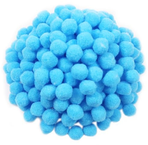 TOAOB 300 Stück Pompons 20 mm Klein Blau Pompom Flauschigen Plüsch set Bälle Kunst Bommel für Lustige DIY Kreative Handwerk