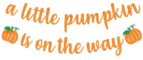 Orange A Little Pumpkin Is On The Way Banner Little Pumpkin Baby Shower Banner für kleine Kürbis ist auf dem Weg Babyparty Party Dekorationen