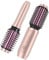 Youbella Cordless Hair Curling Iron Brush, Mini Travel Straightener Comb, 3-in-1 Portable Curling Wand, 1.5″ Ionic Curling Brush, Rechargeable Hair Curler, Gold Pink