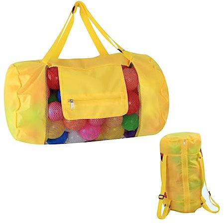 PACKOVE Netz-Strandtasche Aus Nylon Und Mesh Tragbar Als Rucksack Mit Kordelzug Für Strand Und Schwimmen Hält Sand Und Wasser Fern Für Spielzeug Bälle Und Aufbewahrung Verstellbare