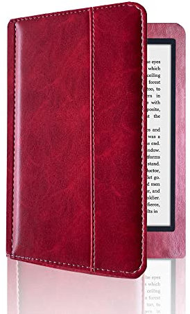 RUIPOCX Smart Case Compatible avec Kobo Glo HD N437 6'' Digital Book eReader Folio Housse de Protection en Cuir avec Mise en Veille Automatique(Red)