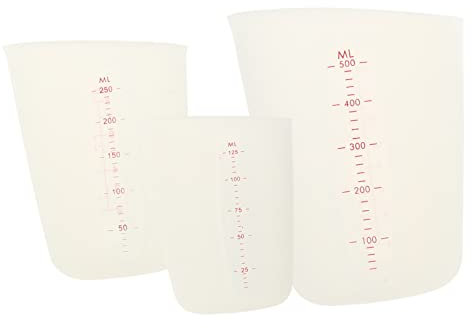 MOLUCKFU 3stücke Silikon-messbecher Zum Kochen Flüssigkeits-messbecher Für Harz Mit Für Milch Honig Essig Soße Leicht Zu Reinzen Verarbeitet Praktisch Und Langlebig