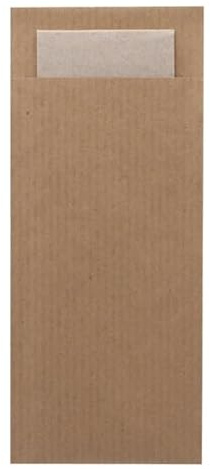 Europochette Classic Size Kraft Brown Cutlery Pouch Kraft 2ply Napkin (Pack 500)
