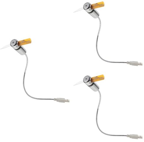 Artibetter 3 Pièces Ventilateur Usb Rechargeable Ventilateur De Climatiseur Portatif Air Mini Ventilateur De Climatiseur Conditionneur Mini-ventilateur Électrique Chauffage Aluminium Silver