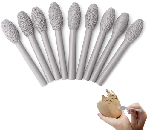 Ensemble d'outils de texture pour art de l'argile, kit de rouleaux de modelage d'argile, rouleau de texture d'argile, rouleaux à la main pour travaux manuels