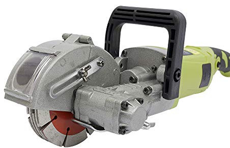 Fresadora de pared de 4000 W con 5 hojas de sierra. Fresadora de ranura sin polvo para hormigón, ladrillo y paredes. Profundidad de fresado ajustable de 0 a 3,7 cm, ancho de 0 a 3,3 cm, 6500 rpm