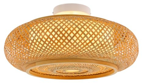 GAOUSD Ceiling Light Rattan Ceiling Light Fixture Bamboo Wicker Rattan Lantern Shade Modern Light Fittings Ceilings,for Kitchen, Hallway, Living Room, Bedroom