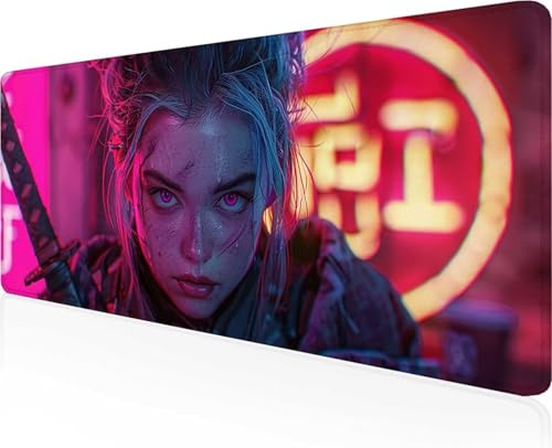 Frau Mauspad XXL 1000x500x3mm, Rosa Groß Gaming Mauspad Design Vernähte Kanten, Wetterfest Anti Rutsch Mousepad PC Laptop verbessert Präzision und Geschwindigkeit, für Home Office PjY4657 Y-T