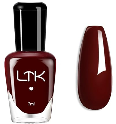 Nail Polish - Wine Red Nail Varnish - High Glossy Pure Color Nail Polish - Long Lasting Chip Resistant & Quick Drying Nail Varnish for DIY Nail Art Manicure at Home