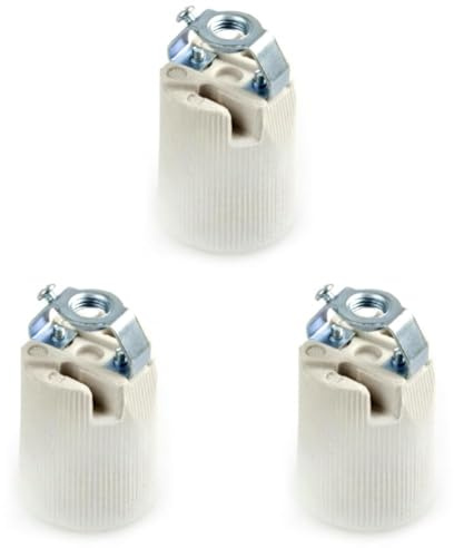 Douille E-14 en porcelaine M10, idéale pour les lampes de table et la décoration intérieure. (Lot de 3)