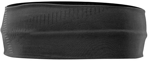 Sport Stirnband Unisex, EIS - Seide Polyurethan Faser, Elastisch, Atmungsaktiv, Anti - Rutsch, Reflektierend - Feuchtigkeitsregulierend, Komfortabel, Ideal für Laufen & Yoga (Schwarz)