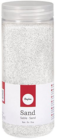 Rayher 39339102 Sable fin, 0,1-0,5 mm, boîte de 475 ml, blanc