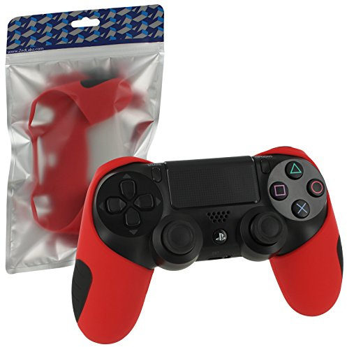 ZedLabz Silicone Grip Cover Skin for Sony PS4 Controllers - Red
