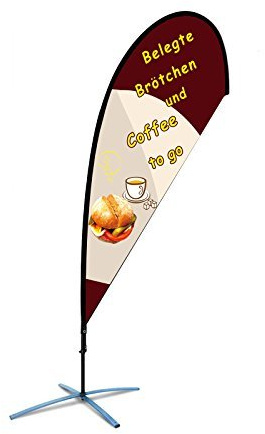 Beachflag Coffee to go Werbefahne Cafe T1 über 2m hoch für den Außen- und Innenbereich …